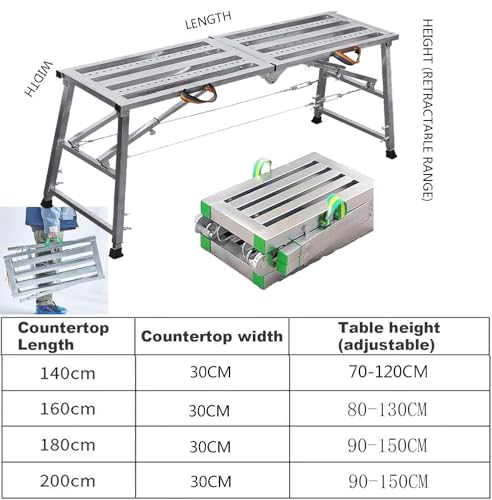 Échafaudage pliable en acier et plateforme réglable multifonctionnelle - 7