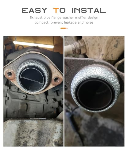 Image of SCUARI Exhaust Manifold Gasket,Car Accessories Exhaust Donut Gasket Muffler Ring,Prevent Leaking Between Exhaust Manifold and Exhaust Pipe,Suitable for Most Car Exhaust Pipes(65MM)