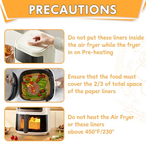 image for YOISDJL ReLuien 200pcs Air Fryer Liners Disposable, 8.7