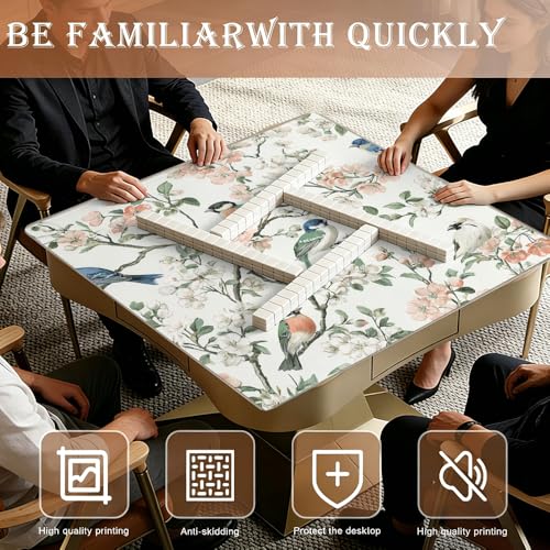 Tapete para Mahjong 33x33 pulgadas Blanco/Naranja miniatura 2
