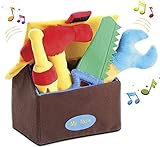 Kleeger Plush Tool Play Set for Toddlers (5 Pcs - Play's Sounds) with Carrier Box | Extra Soft & Cute Toys for Baby Boys/Girls & Pre-School Children | Great Gift Idea