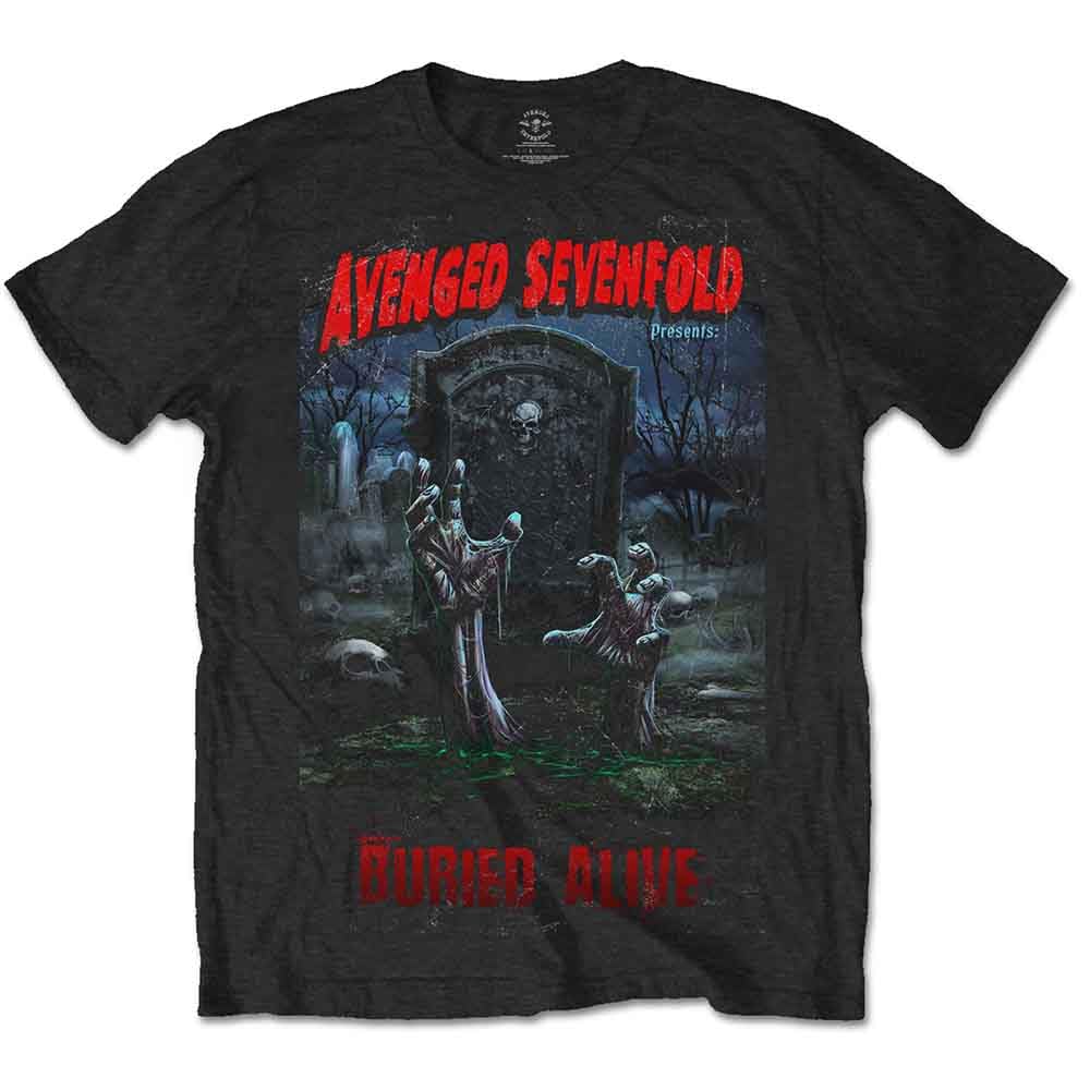 Avenged Seven Fold Men's Avenged Sevenfold Buried Alive Tour 2012 T-Shirt, Black (Black Black), Xx-Large