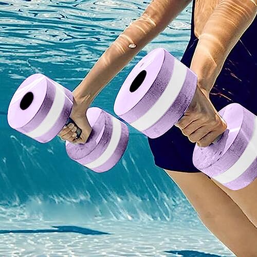 Juego de 2 mancuernas de espuma para ejercicio en piscina miniatura 4