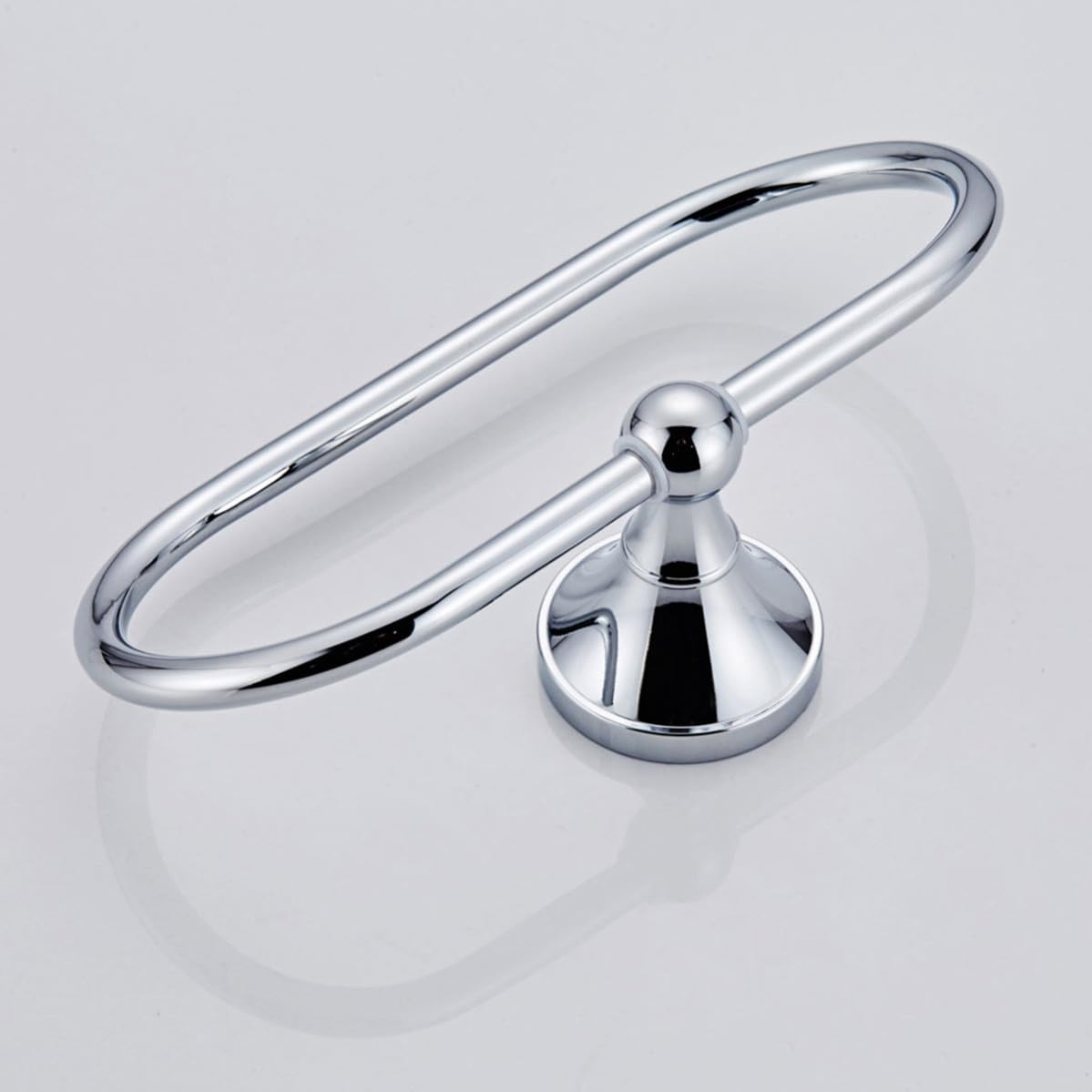 Anillo Ovalado para Toallas de Cobre Plateado, Diseño Moderno y Elegante, Montaje en Pared sin Taladro, Resistente al Desgaste y Optimización de Espacio para Cocina y Baño