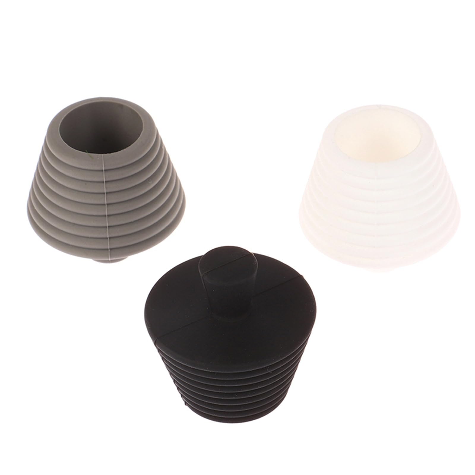 Tapon Bañera 3 Piezas tapón de Fregadero Cocina Silicona | Tapón for bañera Desagüe universal for baño(Black)