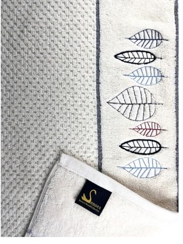 Image of SENSES By Riba Cotton Towel Set 550 GSM - Design 4, 2 Pcs| 1 Bath + 1 Hand Towels Combo | Super Soft, Absorbent, Lightweight, Antimicrobial, Low Linting