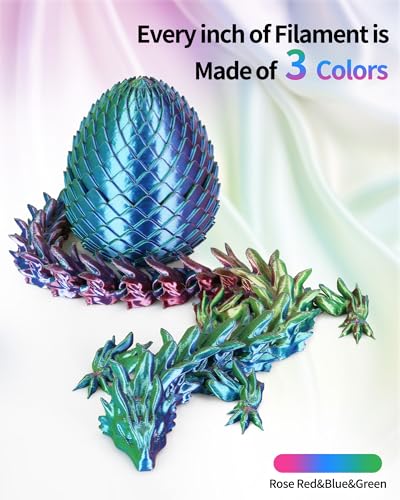Image of LANDU Silk Tri-Color PLA Filament 1.75mm 1Kg,Triple Color Silk PLA Filament, Silk Rainbow PLA Filament,Neatly Wound 3D Printer Filament,3 in 1 Multi Color Filament + /-0.02mm, Silk Rose Blue Green