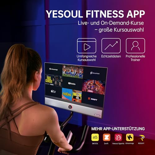 Image of YESOUL Exercise Bike, Magnetic Stationary Bike for Home with App Training | Smart Bluetooth Tracking, Quiet Magnetic Resistance, Tablet Mount and 350 lb Capacity for Home Gym Cycling Workouts