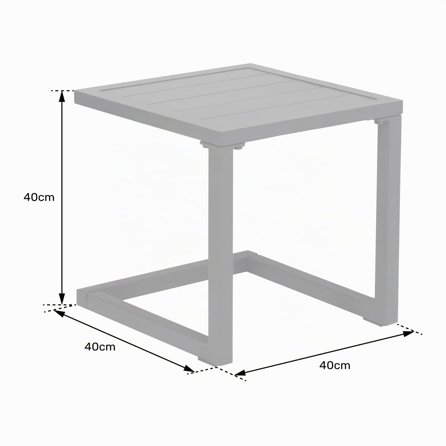 Table d'appoint carrée Barbados en Aluminium Terracotta