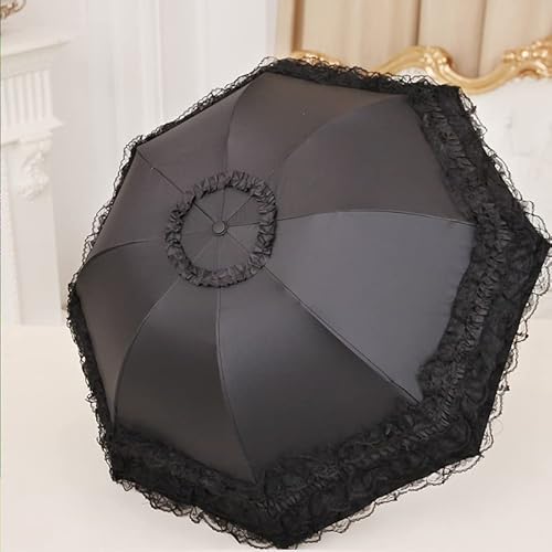 Milcraft YUSANHEISELEISI0001 Travel Umbrella Folding Uv Resistance Princess Lace Parasol Umbrella Sun Umbrella For Women Girls thumb #3