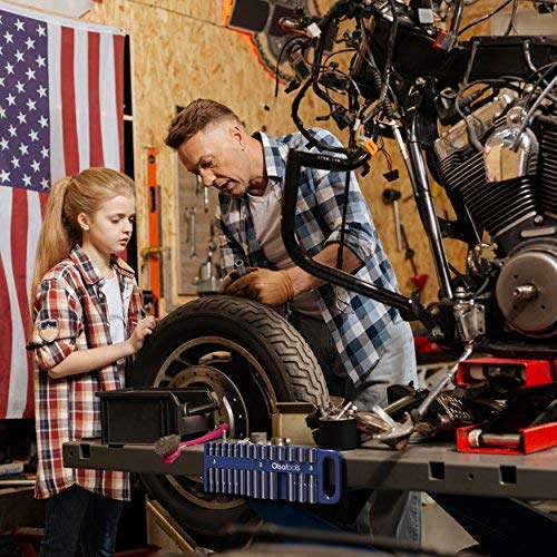 Olsa Tools Portable Magnetic Socket Organizer Tray | 3/8-Inch Drive | Blue | Fits Deep & Shallow Sockets | Holds Sockets Up To 1” Sae / 24Mm Metric | Professional Grade #TOP6