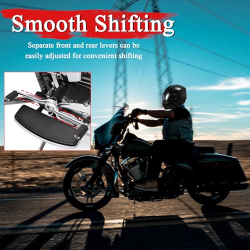 Image of Heel /Toe Shift Pegs Front & Rear Levers for Harley 86-17 FL Softail | for 88-24 Touring Road King Road Glide Street Glide Electra Glide Trike