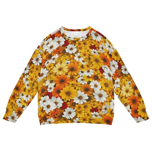 JUNZAN Spring Flowers Tickseed Kids Boys Pullover Hoodie Crewneck Tops Clothing Shirts Camping 4T