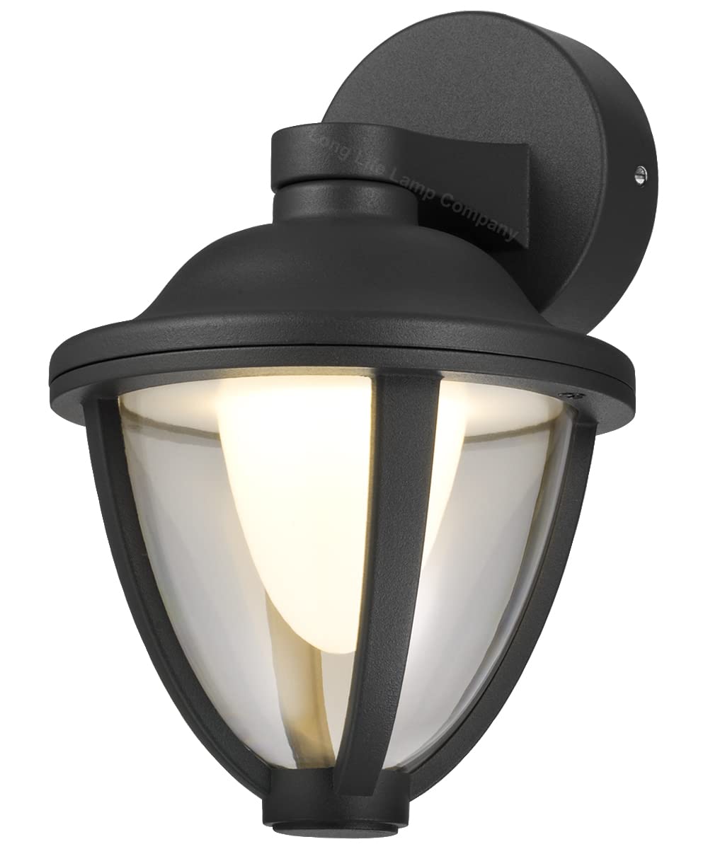 Long Life Lamp Company Black Outdoor Led Wall Lantern Garden Wall Lights Warm White Zlc357bww