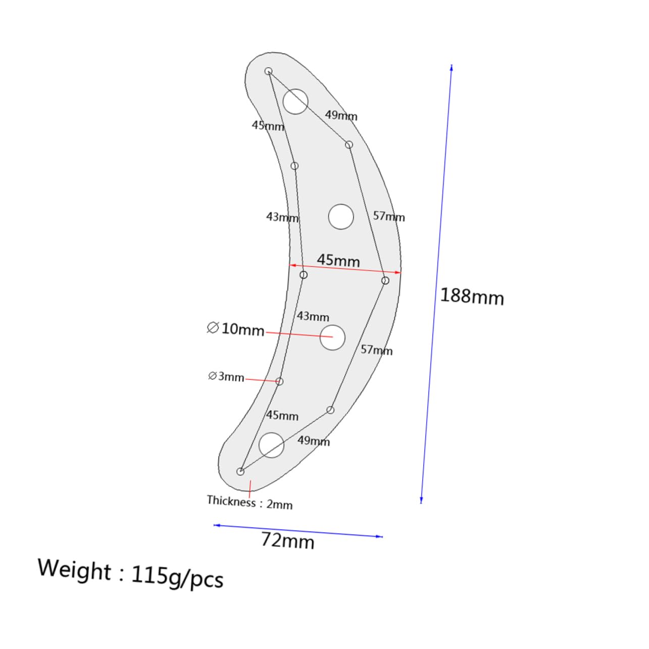VICASKY 4-hole Arch Curved Control Plate for Bass-guitar Made of Solid Material Guitar Pointer Plate Control Plate Guitar Parts Accessories Black Easy Install No Screws