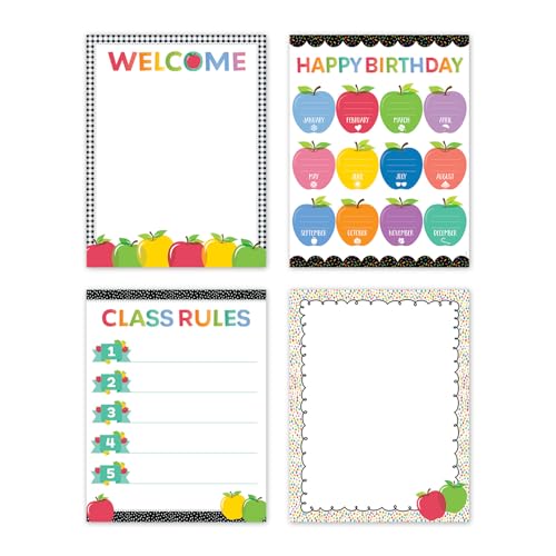 Creative Teaching Press Apple Time Classroom Essentials 4-Chart Pack, 17" x 22"