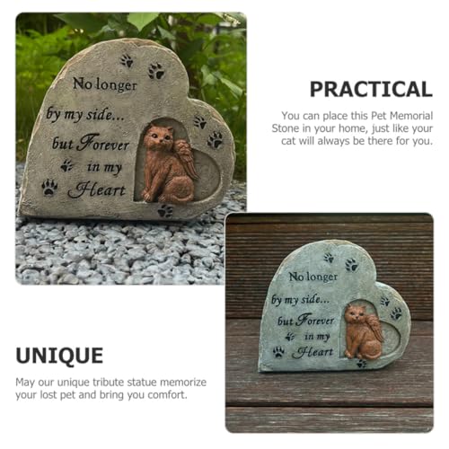 Piedra conmemorativa de resina para gatos, figura de mascota para jardín FRCOLOR 4