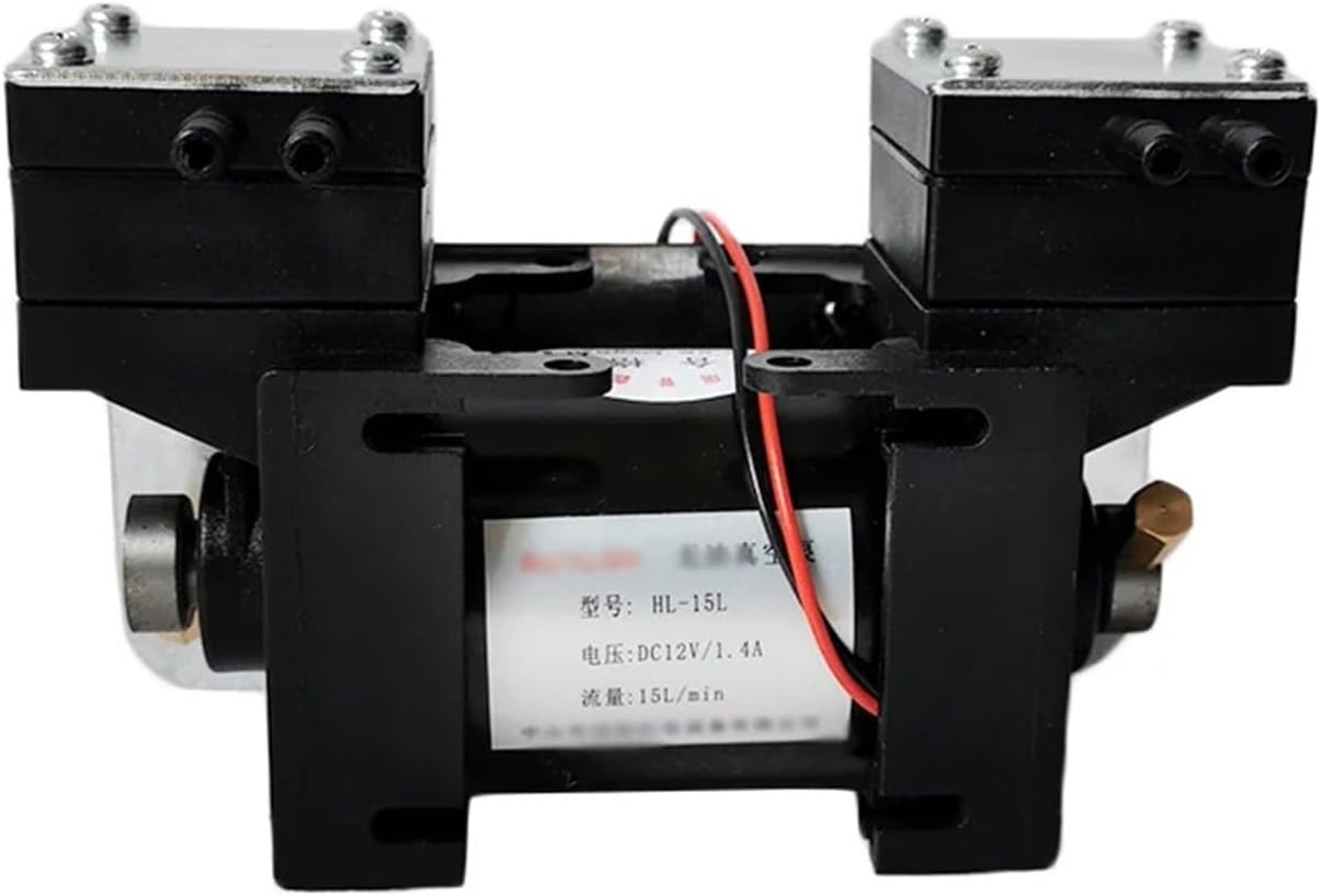 12V/220 High Positive And Negative Pressure Miniature Vacuum Pump, Large Flow Beauty Instrument Mute Double-head Diaphragm Pump,Machine Tools(2W DC12V)