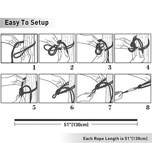 Forbidden Road Camping Hammock Single Hmmocks Parachute Hammock For Outdoor Hiking Travel Backpacking - 210D Nylon Taffeta Hammock Swing - Support 400Lbs Ropes Carabiners Included #TOP7