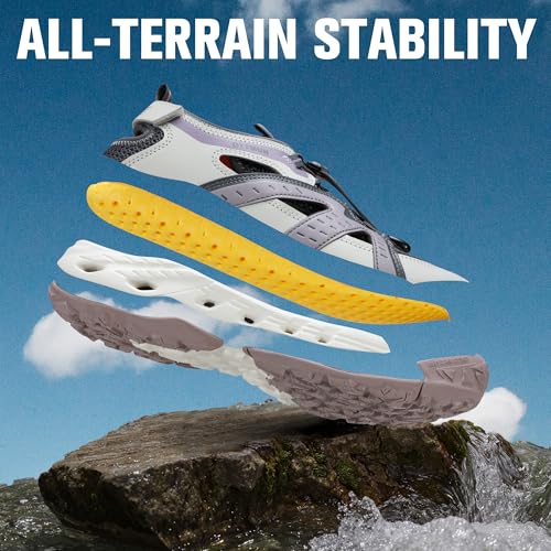 HUMTTO Women's Amphibious Closed Toe Hiking Sandals Quick-Dry Water Shoes Non-Slip Athletic Adjustable Outdoor Fisherman Summer Beach Walking Travel Sandals2