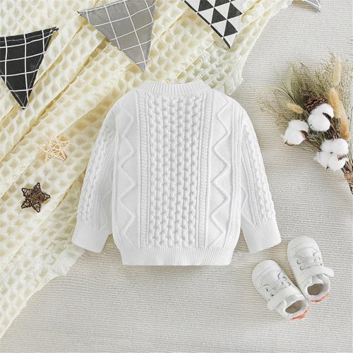Little Child Autumn Solid Color Long Sleeve Braid Crew Neck Sweater Knit Sweater Tops Kids3