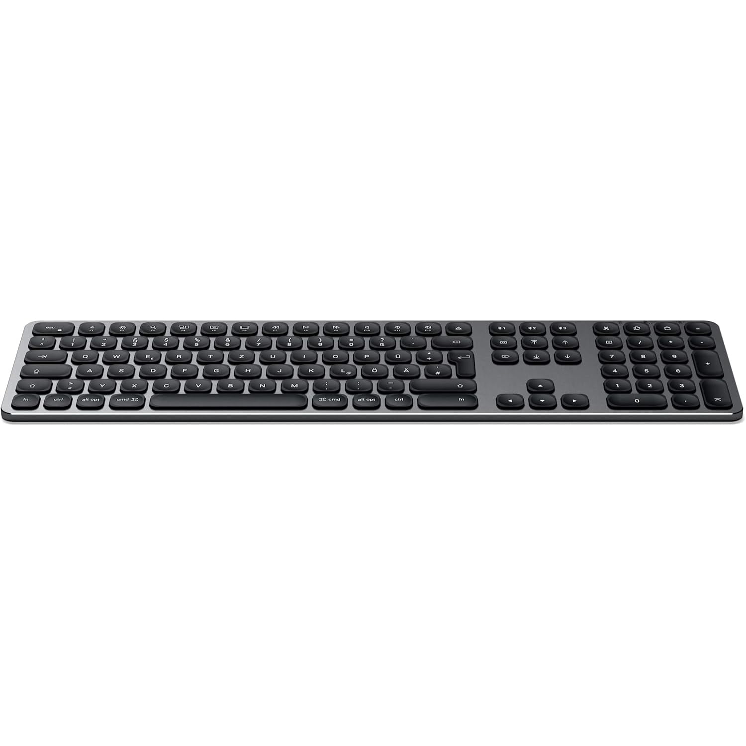 Satechi Tastiera Wireless con Tastierino Numerico, 𝗤𝗪𝗘𝗥𝗧𝗭 𝗗𝗘, Tastiera Bluetooth in Alluminio, Multi Dispositivo, Ricaricabile USB-C per Mac, Windows e Android (Layout Tedesco)