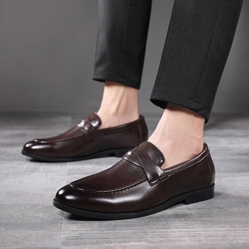 Casual Slip-on Shoes Pointed Toe Men Slip-on Bit Walking Resistant Breathable Mesh2
