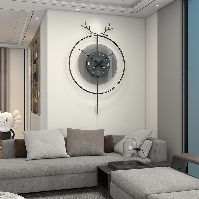 Miniatura 5 de 19-Inch Retro Gear Wall Clock, Home Personalized Industrial Style Wall Decoration Light Luxury Clock, Used in Bedroom, Living Room and Office