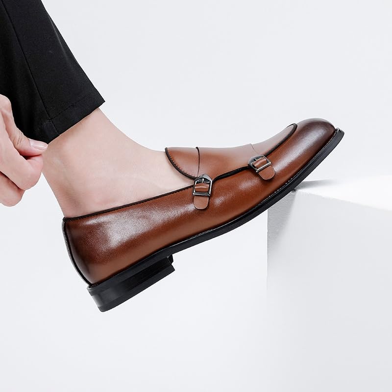 Large Size Men's Slip-on Dress Business Leather Shoes Pointed Toe Low-top Oxford Shoes Non-Slip Rubber Wear-Resistant Comfortable Casual Shoes for Men3