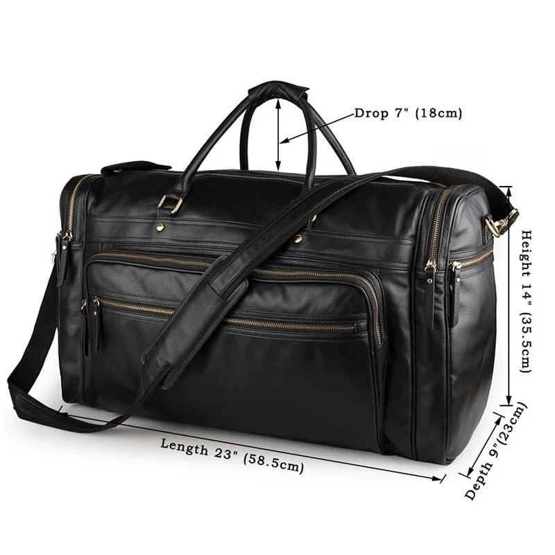 Men Leather Briefcase Business Leather Mens Travel Bag Waterproof Leather Overnight Bag Men Weekend Bags2