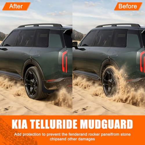 Image of Mud Flaps Splash Guards for 2027 Kia Telluride (Only X-Line /X-Pro), Durable ABS Mud Guards, Protects Against Mud, Rocks, and Debris, 2027 Kia Telluride Accessories (4PCS)