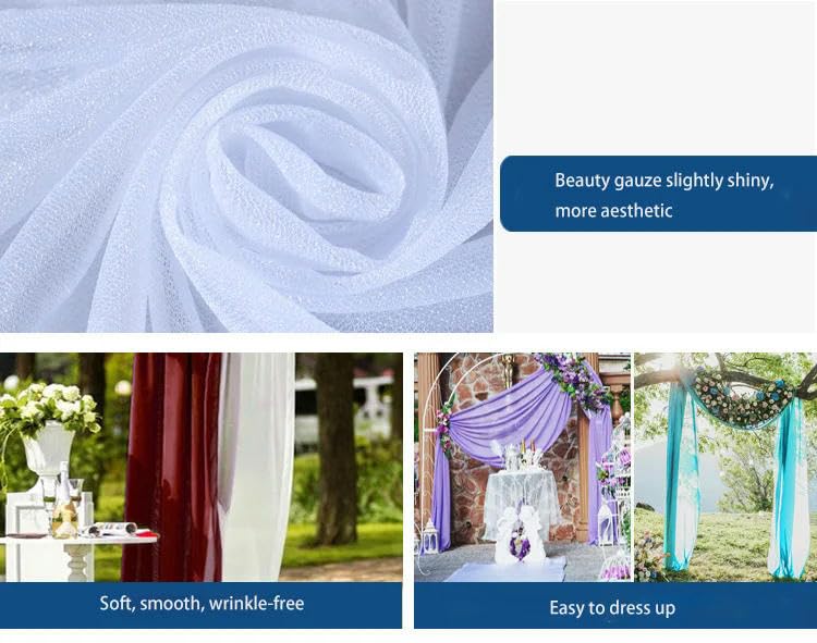 Hochzeitsbogen Stoff Hochzeit Decke Vorhänge Bogen Hintergrund Chiffon Stoff Gaze-Volant Vorhänge für Party Zeremonie Pograph Shooting Dekoration