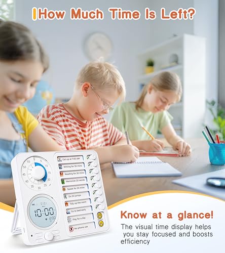 Image of Herloreen 3-in-1 Visual Timer Task Timer with Chore Chart Board, ADHD Tool for Kids Adults Visual Schedule for Kids with Autism, Daily Checklist for Home, School, Classroom, Desk, Chore Chart