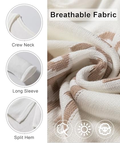 Women's Letter Print Sweater Casual Crewneck Coffee Beach Graphic Loose Knitted Pullover Tops4