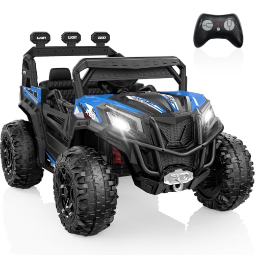 Image of ANPABO 24V Ride On Toys for Kids w /Remote Control, 4WD /2WD Switchable, Blue