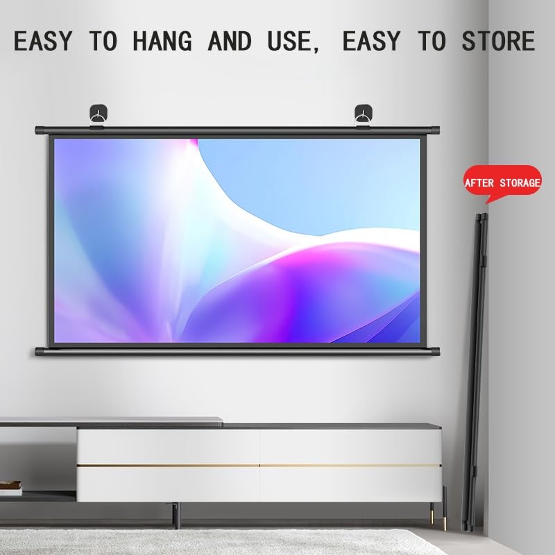 Pantalla de proyector manual 60 pulgadas 16:9 HD para cine en casa miniatura 2