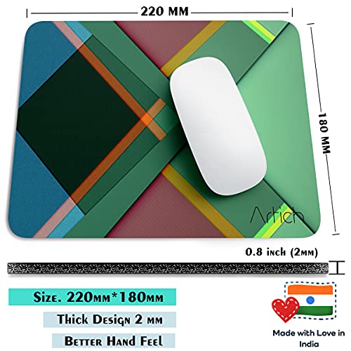 Image of Artich Designer Gaming Mouse Pad for Office Laptop /Computer with Super Soft Non-Slip Rubber Base and Lycra Cloth Surface for Silky Touch Rectangle (Dark Shade Shards Pattern)