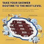 GOSHI Exfoliating Shower Towel - Rip-Resistant Exfoliating Washcloth for All Skin Types - Brick Red - Made in Japan - Image 5