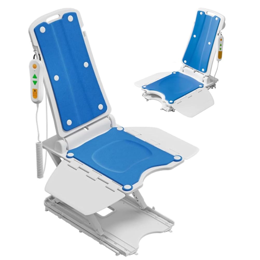 BCBKD Sollevatore per Vasca Reclining con Superficie Antibatterica – Include Coperture Blu – Limite di Peso 170Kg – Sedia da Bagno per Anziani O Disabili – Ausilio alla Mobilità Facile da Pulire