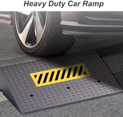 Heavy Duty Rubber Curb Ramp 1.6''-3.5'' for Driveway, Garage, Dock - 6600 LB Capacity, Ideal for Motorcycles, Bikes, Wheelchairs - 6cm/2.4inch Height