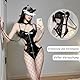 YIOTMOP Sexy Latex Dessous Set Damen Kostüm Sexy Frau Latex Latexkleid Bodysuit Zipper Reizwäsche für Sex Lederoutfits Erotische Body Reizwäche mit Strümpfe Bdsm Halsband Frau
