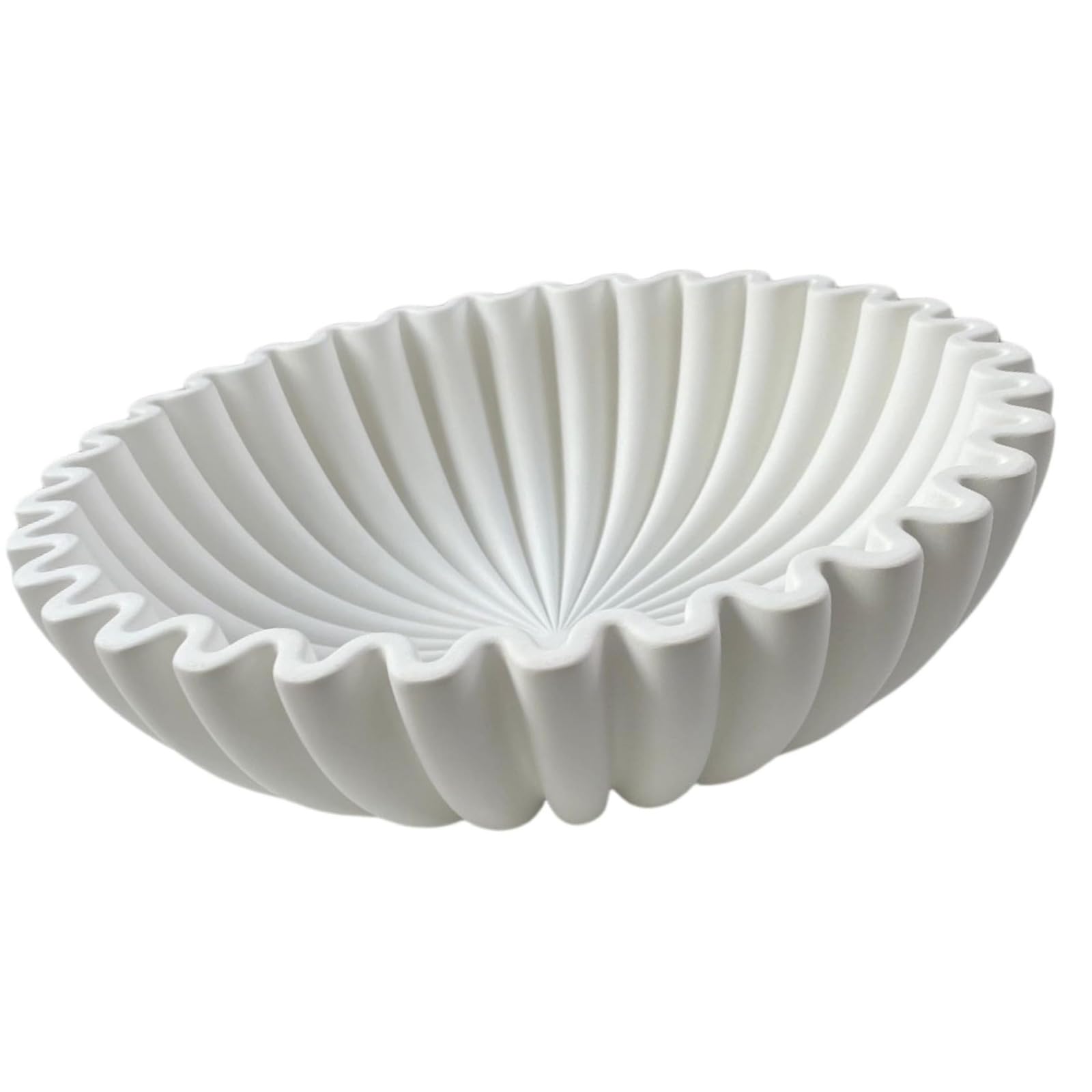 Buxuaaaa Handicraft Decorative Bowl for Home Decors Scalloped Ruffle Bowl Centerpieces Stylish Bowls Fruit Bowls Gift Fruit for Kitchen Counter
