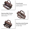 Bosidu Leather Briefcases for Men 15.6 Inch Laptop Messenger Bag with Triple Compartments Water-Resistant Computer Shoulder Bag for Business, Travel, Work, Office, Brown #1