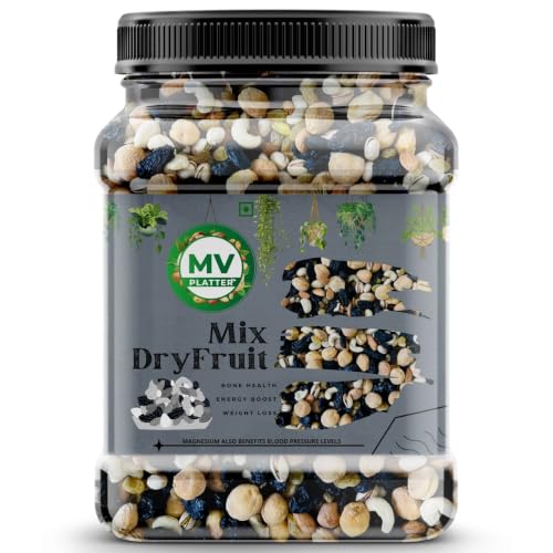 Image of MV PLATTER Premium Mix Dry Fruits | Healthy Mixed Nuts & Dry Fruits | Almonds, Cashews, Pistachios & Raisins 1 Kg
