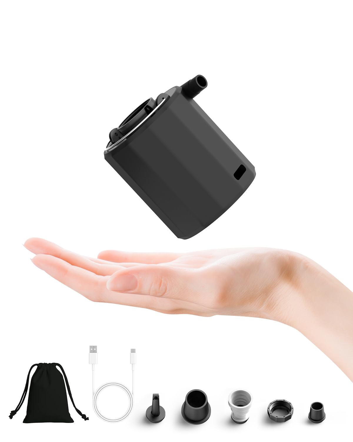 Tragbare Elektrische Luftpumpe - 4000 Pa Mit 5 Düsen Für Luftmatratzen & Mehr