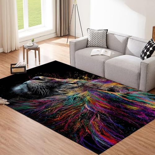 Tapis lavable en machine antidérapant grand format violet motif abstrait - 3