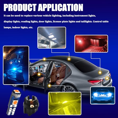 20 unidades de bombillas LED T5 74 para tablero de auto miniatura 4
