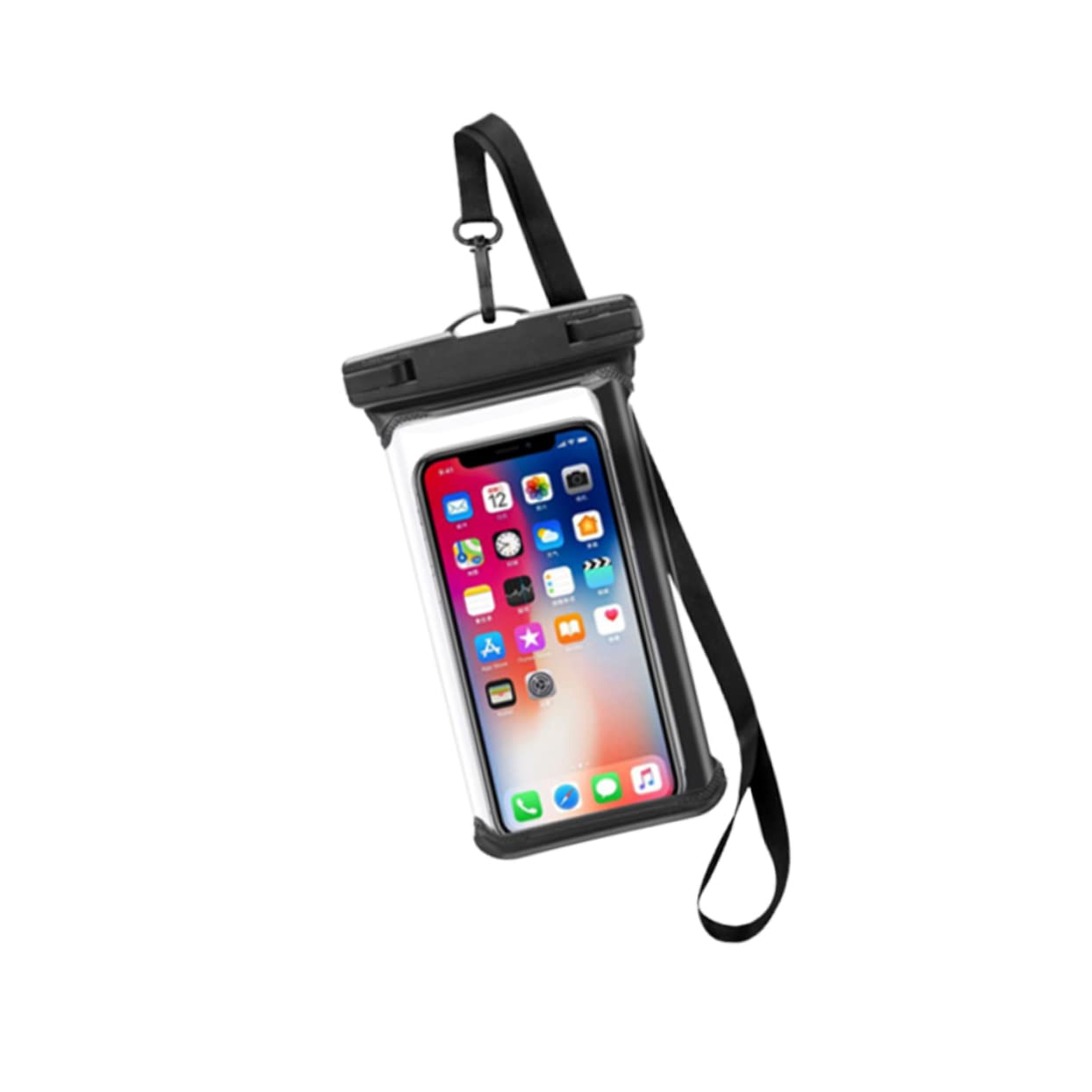 ERINGOGO PVC Waterproof Phone Pouch Universal Floating Bag for Outdoor Activities Touch Screen Phone Case Black