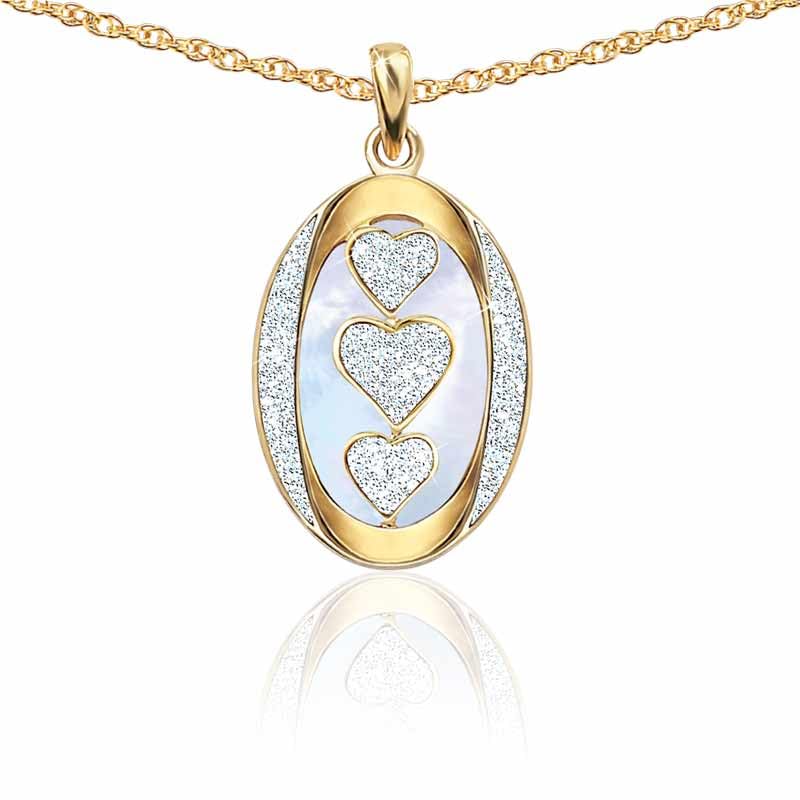 The Danbury Mint Diamond “I Love You” Personalized Pendant Necklace - Personalized Jewelry Gift for Her #5238-02843