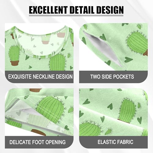 Cactus Pajama Set Pajamas Sleepwear Nightwear Loungewear Clothes Set B04046134